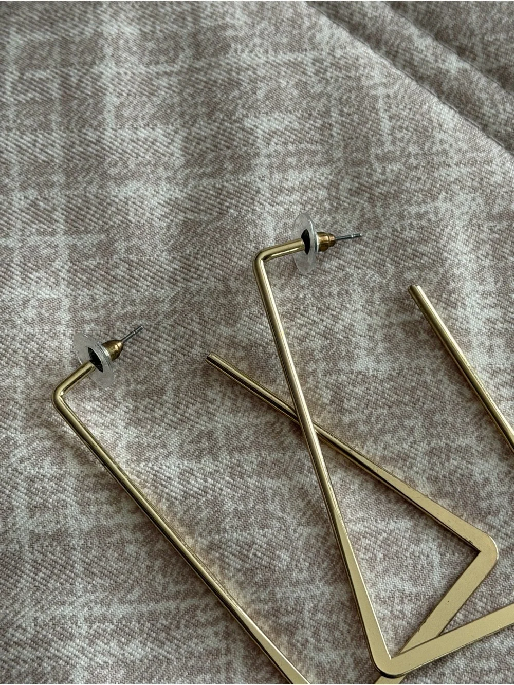 Gold-Tone Geometric Rectangle Hoop Earrings - Women Jewelry
